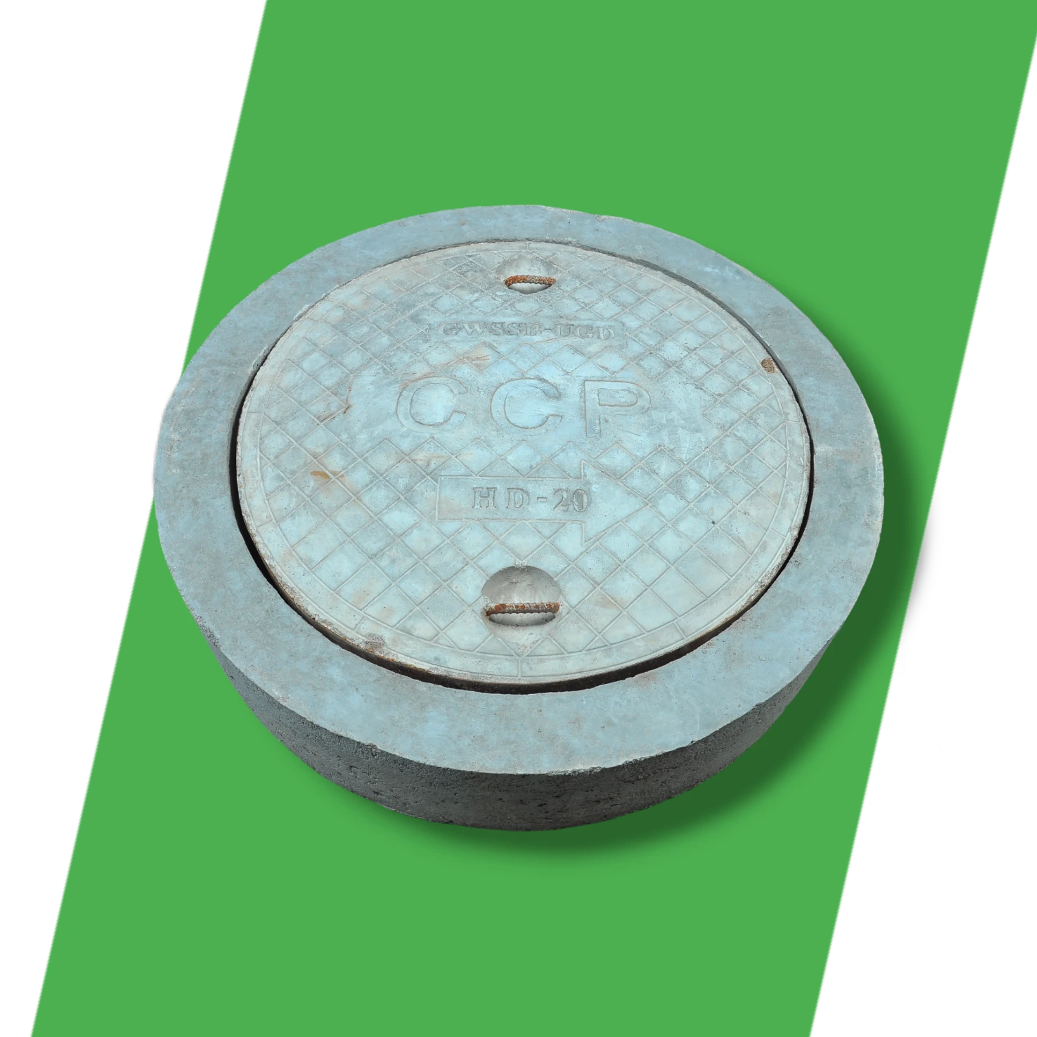 Concrete round manhole cover with frame